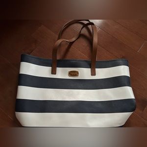 Michael Kors Striped faux leather tote bag